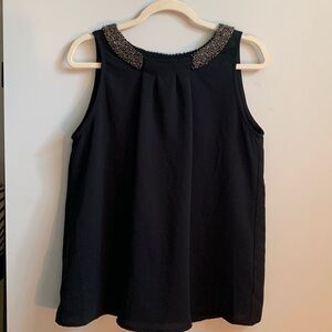 Mandee, Black beaded blouse, sz L